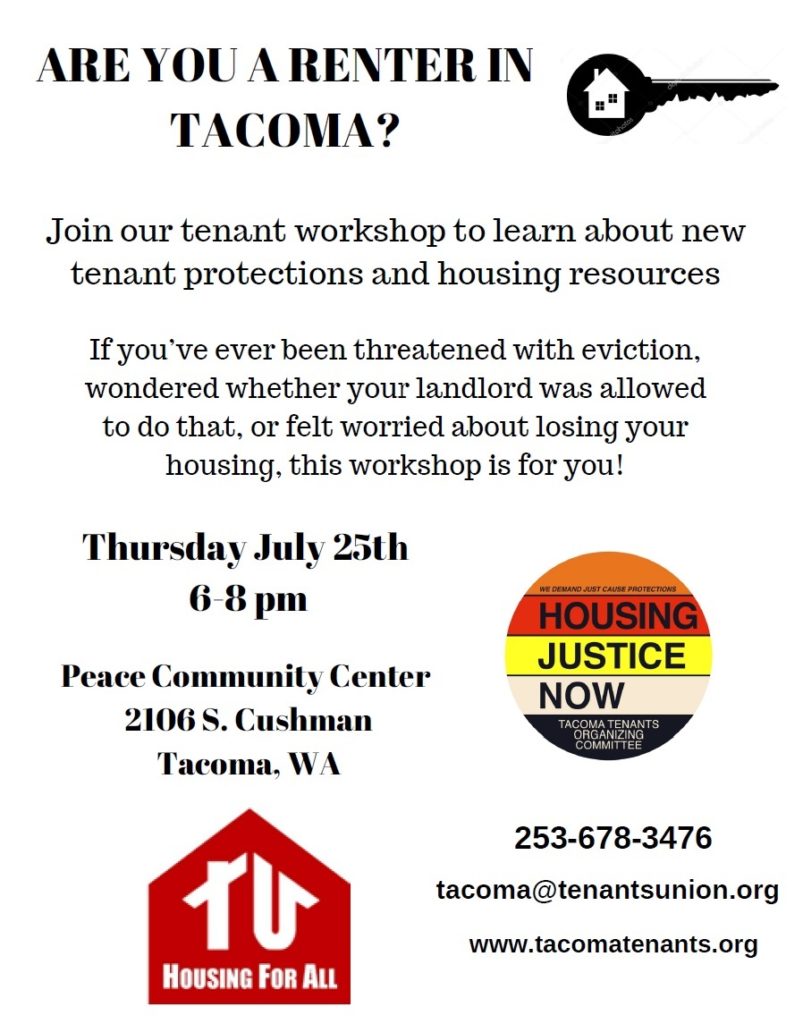 July 25th Renters' Rights Workshop